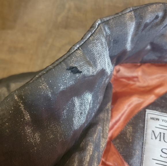 VTG 90S 80S Mulberry Street jacket Size M luminescent silver READ - Picture 10 of 12